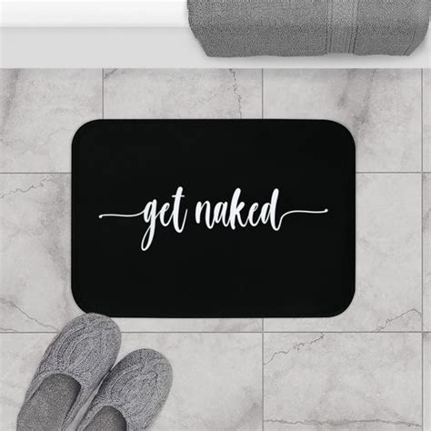 Black Color Get Naked Bathroom Mat Bathroom Bath Mat Bath Etsy