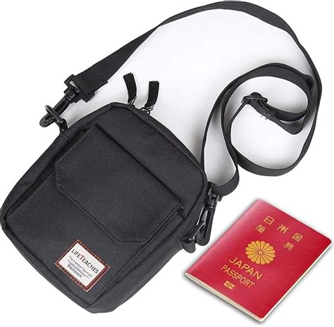 Passport Holder Travel Wallet Neck Pouch Purse Small Messenger Rfid Blocking Black Amazon