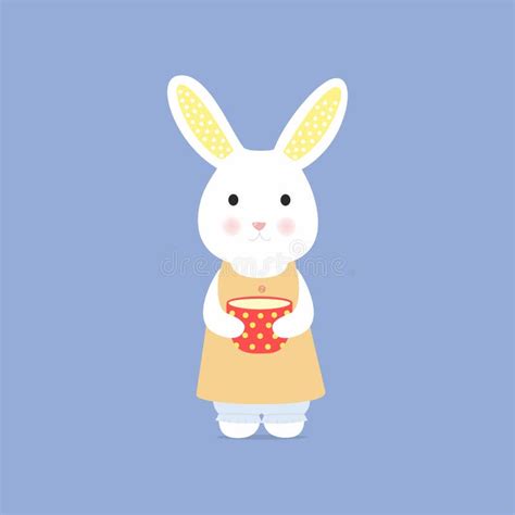 Cute rabbit with cup stock illustration. Illustration of freak - 50548615