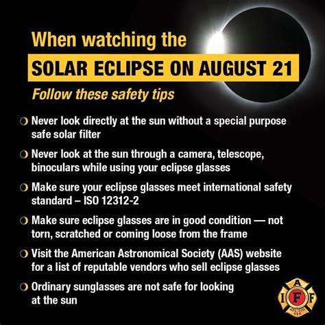 Iaff On Twitter Solar Eclipse Glasses Safety Tips Solar Eclipse 2017