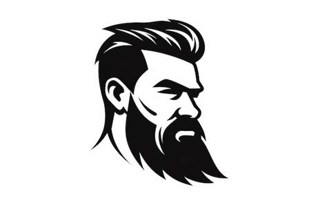 Premium AI Image Beard Logo Vector Illustration Barbershop Isolated