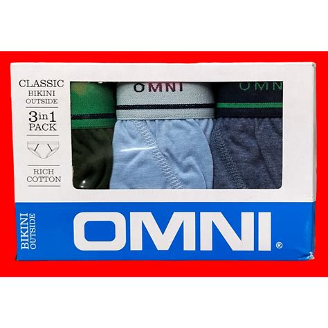 OMNI Underwear By SO EN 3 In Pack Classic Bikini Outside Garter Rich Cotton Brief For Men