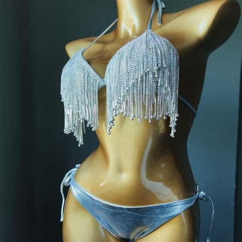 MAILLOT DE BAIN Bikini avec strass en cristal maillot de bain deux pièces avec diamants