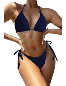 Zhiyu Donna Bikini Sexy Push Up Taglia Forte Bagno Vita Alta Bikini Triangolo Da Bagno Mare