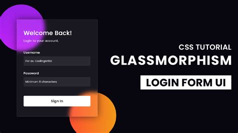 Glassmorphism Form Ui Css Coding Artist