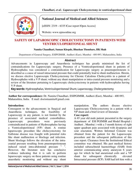 PDF SAFETY OF LAPAROSCOPIC CHOLECYSTECTOMY IN PATIENTS WITH