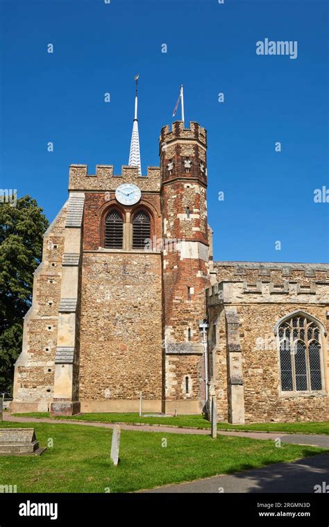 The 12th Century Tower Of St Marys Church At Hitchin Hertfordshire