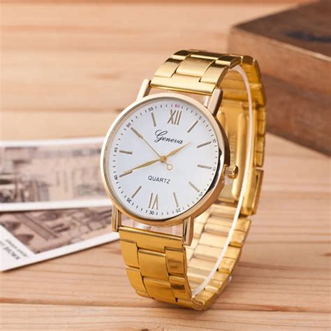 Hot Sale Fashion Dress Women Watch Gold Rose Gold Geneva Quartz