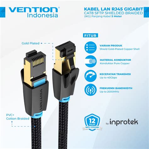 Jual Vention M Kabel Lan Rj Gigabit Cat Sftp Shielded Shopee