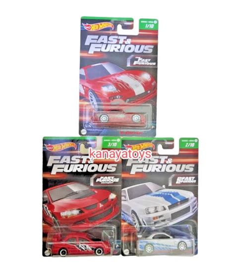 Hot Wheels Fast Furious Mitsubishi Lancer Evolution Nissan Skyline R Mazda Rx Eur