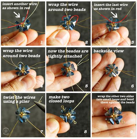 How To Make Wire Wrapped Flower Using Triangle Beads Crystals And