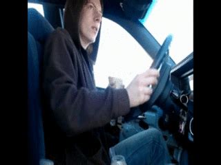 Hot Redhead Squirting Milf Drinking Coffee And Eating Ice Cream Whie Driving In Jeans AVI