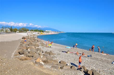 Premium Photo | Beach in sochi russia black sea resort