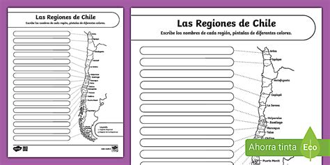 Guía De Trabajo Las Regiones De Chile Geografía