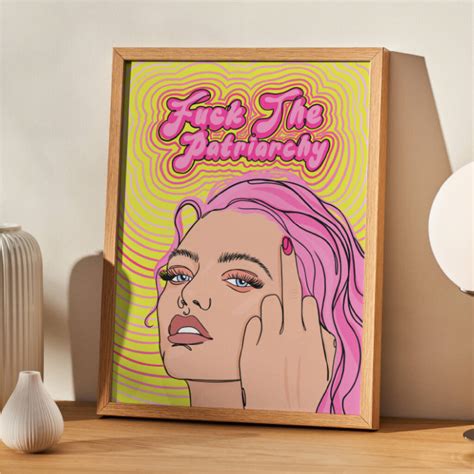 Fuck The Patriarchy Illustrated Art Print Feminist Wall Art By LFH Studio
