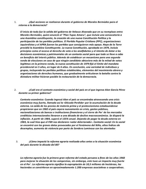 Problemas y desafios en el peru sem 5 - ¿Qué acciones se realizaron