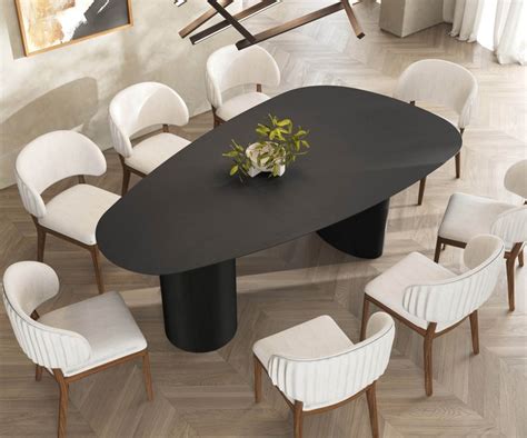 Mesa Orgânica 8 Lugares - Mesa Orgânica Zaden 8 Lugares 120x220 Ébano – Madeira Jantar
