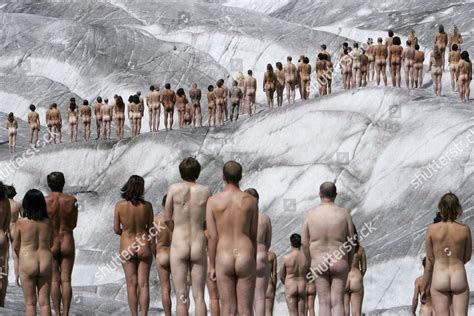 Hundreds Naked People Pose On Aletsch Editorial Stock Photo Stock