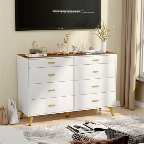 White Dresser With 8 Drawers Pakasept Dresser For Bedroom With Divide And Wide Chest Of Drawers