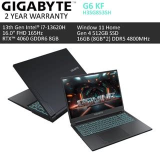 GIGABYTE G6 KF Gaming Laptop 16 FHD 165Hz | RTX 4060 GDDR6 8GB | DDR5 ...