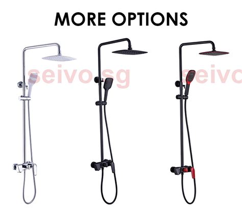 Brushed Gold Shower Set Hot Cold Rain Shower System SPA Rainfall Bath Faucet Wall Mounted