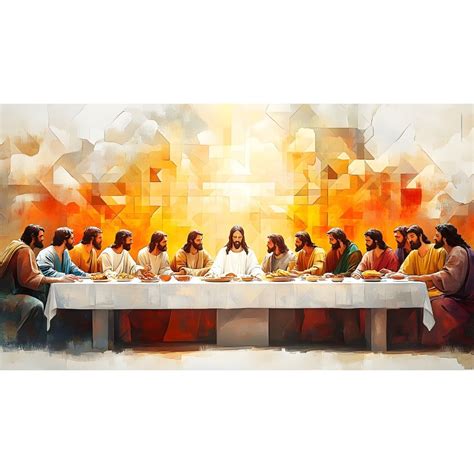 Quadro Da Santa Ceia Grande - Quadro decorativo Religioso Grande A Santa ceia Arte sacra Decoração ...