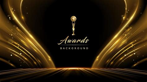 Golden Black Award Background. Waves Luxury Graphics. Stage Motion ...