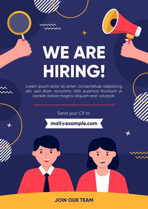 Hiring Job Vacancy Poster Advertisement Design 17082297 Vector Art at