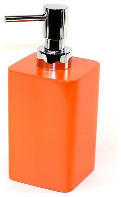 Square Orange Soap Dispenser - Contemporary - Soap & Lotion Dispensers ...