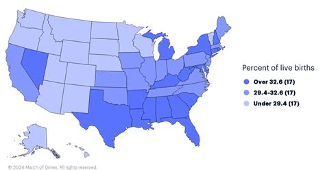 Total Cesarean Deliveries United States Peristats March Of Dimes