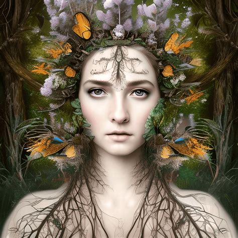 Mother Nature S Head And Shoulders Digital Graphic · Creative Fabrica