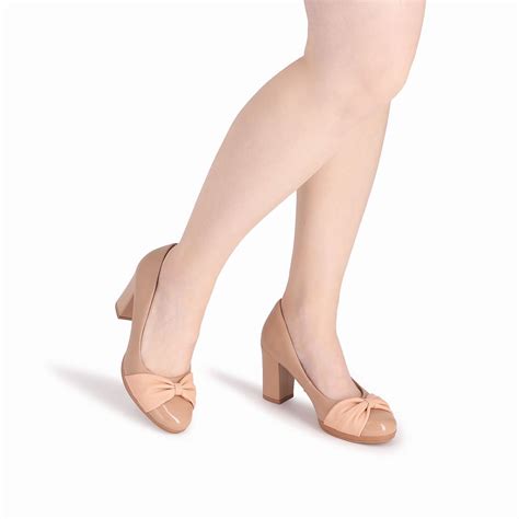 Scarpin Deise Salto Alto Nude Claro Bege