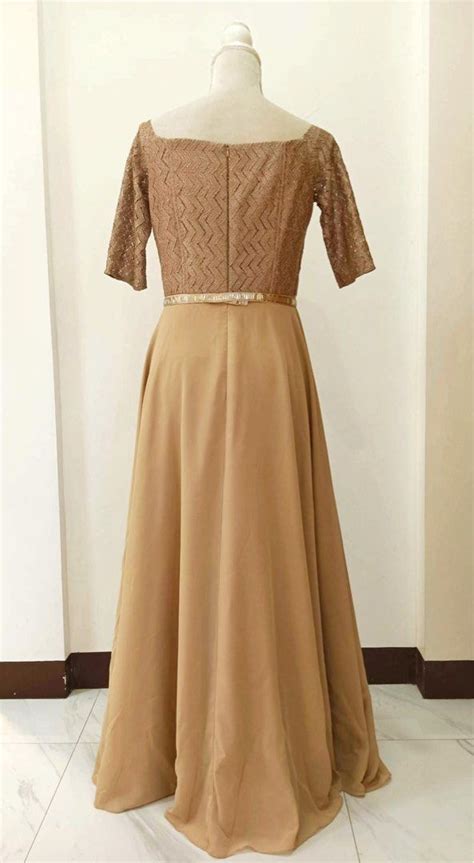 Beige Nude Evening Ninang Gown Dress Women S Fashion Dresses Sets