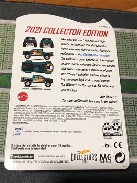 Hot Wheels Collector Edition Mail In Ford F Raptor Hobbies Toys Toys