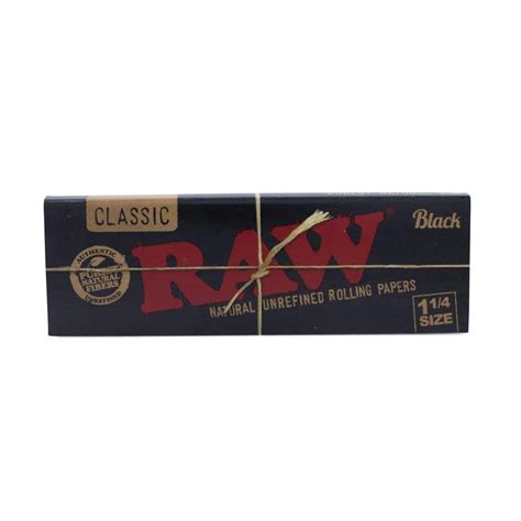 RAW Classic Black Rolling Papers - 1 1/4" - Smoke Cargo