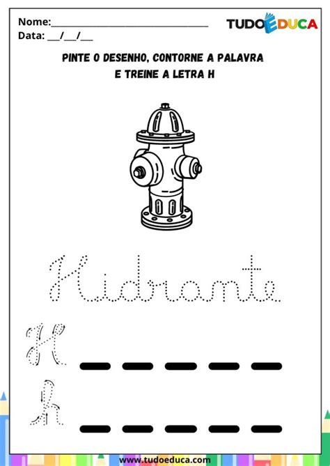 Atividade Letra H Cursiva - 10 Atividades com a Letra H Cursiva para a Alfabetização