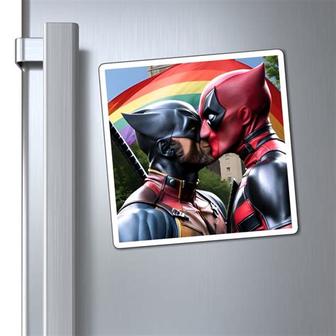 Superhero Gay Pride Kiss Magnet Etsy
