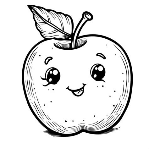 Dibujos Kawaii De Manzanas Para Colorear Kawaiiparacolorear