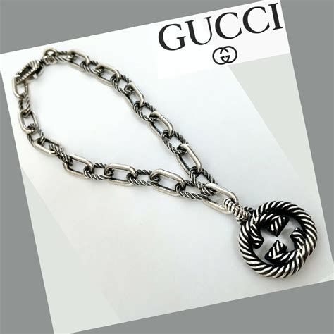 Gucci グッチgucci 燻ダブルgg インターロッキング シルバー925ブレスレットの通販 By うずらちゃんs Shop｜グッチ