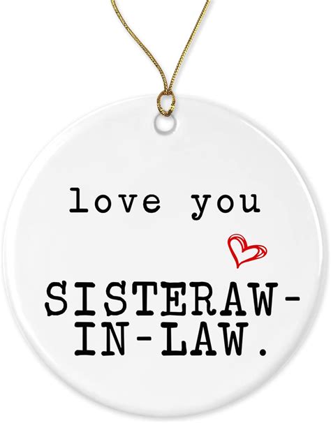 Love You Sister In Law Sister In Law Keepsake Sister In Law T Ornament