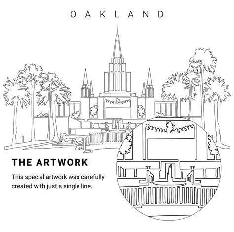 Oakland California Temple Vector Art - Digital Download - EverLineArt