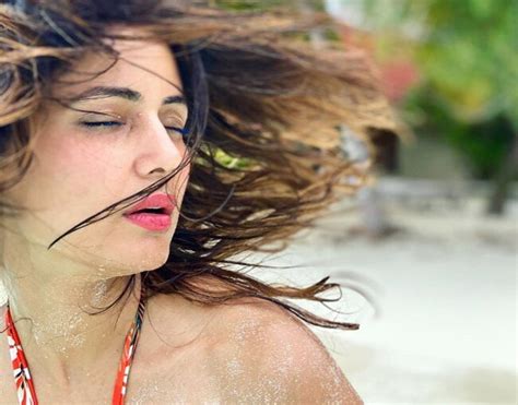 Hina Khan Is Enjoying The Beach In Red Hot Bikini