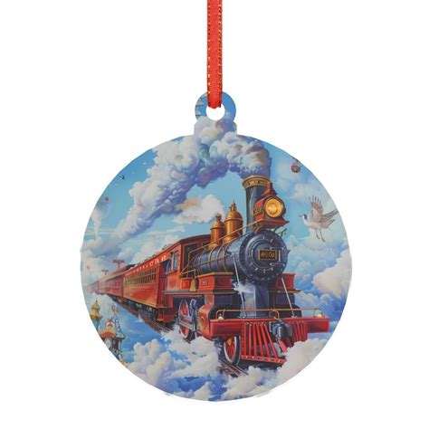 Hirioo Cartoon Train Hot Air Balloon For Acrylic Christmas Pendant Hanging Christmas Tree
