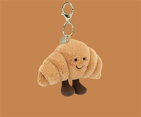 Jellycat Amuseables Croissant Bag Charm – Collectible Plush Bread
