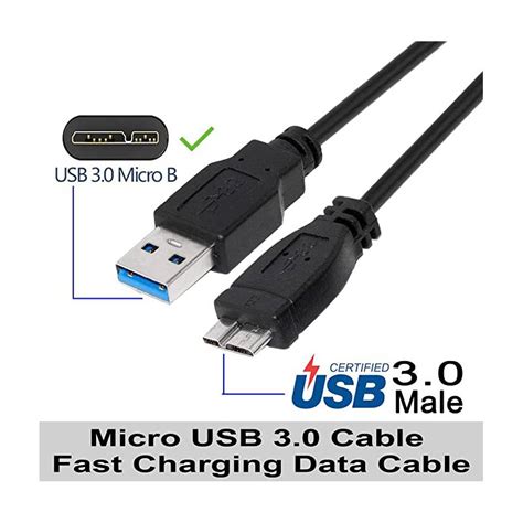 Generico Cable Usb 3 0 Macho A Micro B Para Disco Duro Externo Hdd Universal