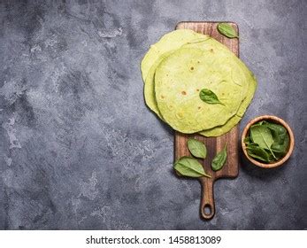 Green Tortillas Spinach Round Empty Flatbreads Stock Photo 1458813089 ...