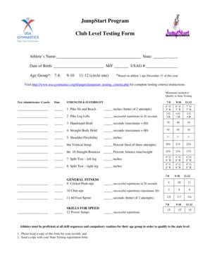 Fillable Online Usagym Club Form Pdf USA Gymnastics Usagym Fax