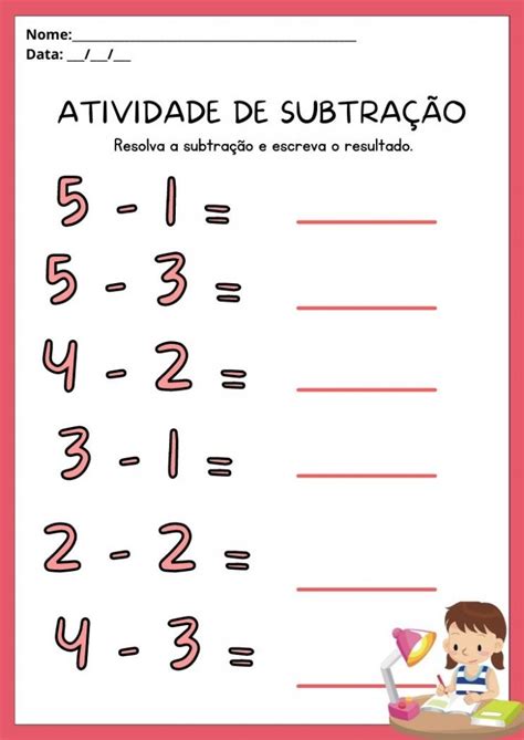 Atividade Com Subtração - Atividades de Subtração para Imprimir