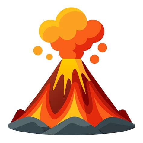 Volcanic Clip Art And Vector Design With A White Background Premium