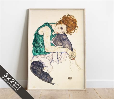 Egon Schiele Seated Woman With Bent Knees Museum Poster Woman